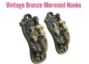 Vintage Bronze Mermaid Hooks Wall Hook Curtain Tie Backs Coat Hooks Coat Hangers