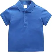 [RUIBETYHUA] Baby Kids Boy Girl Solid Casual Short Sleeve Polo Shirt Pullover Tops Cute Shirts 1-7T