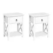 Set of 2 Bedside Tables Drawers Side Table Nightstand Lamp Chest Unit Cabinet
