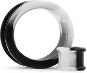 [Custom Plugs] 2pcs Marble Two Toned Silicone Tunnels, Ear Plugs Stretchers 6mm to 30mm (Pair)
