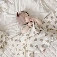 在飛比找ETMall東森購物網優惠-蓋肚子夏天小被子薄款嬰兒夏季蓋毯寶寶空調被蓋被純棉紗布推車毯