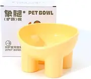 GDGZJJD Elevated Cat Bowl with Elephant Leg Base - Non-Slip Raised Plastic Pet Dish, Protect Pet's Spine, Ideal for Cats, Puppies & Small Pets (Yellow)