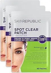 [Skin Republic] Spot Clear Patch + Salicylic Acid. Clinically Proven to Reduce Pimples Day and Night. Made in Korea. 3 Pack (144 pimple patches).
