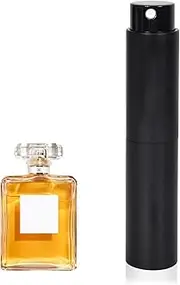 Disnace Refillable Mini Perfume Bottles - Portable Atomiser Spray Bottle for Travel (Black)