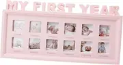 Growth Photo Frame Infant Handprint Photo Frame Newborn Photographs Albums Newborn Keepsake Frame Photo Collage Frame 12 Month Photo Frame Picture Frame Pvc Set up Commemorate Baby