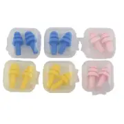 6 Pairs Reusable Soft Silicone Earplugs Swimming Sleeping Noise Reduction-AU