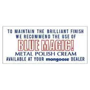 Mongoose BLUE MAGIC decal. - Old school bmx