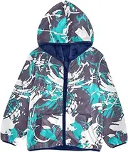 [GuoChe] Sherpa Fleece Girls 1970s Disco Retro Grunge Graffiti Boys Outerwear Navy Blue Zip Sweatshirt 3-10T