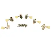 Kluson Waffleback 3x3 - Keystone Pearloid Button - Nickel KVDW-3-N NEW