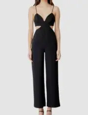 $140 Bardot Women's Black Cutout Sleeveless Jumpsuit Size AU 10/ US 6/ M