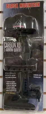 NEW BLACK MOUNTAIN ARCHERY CARBON XD 5-ARROW BOW QUIVER, BLACK