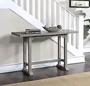 URPRIME Gray Veneer Table - Versatile for Different Spaces in Raised Diamond-Shaped Pattern