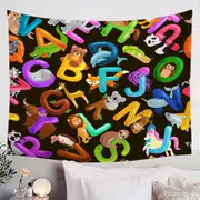 Animal Alphabet Mix for Kids Tapestry