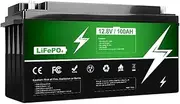 DEFGHIJ 12V/24V 100Ah LiFePO4 Battery Rechargeable Battery Pack Built-in 100A BMS with 2000 Deep Cycles Fit for RV Home Energy Storage Emergency Backup Battery(12v100ah)