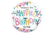 Simon Elvin 18 Inch Happiest Birthday Round Foil Balloon (Multicoloured) (One Size)