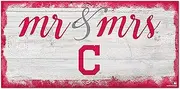 MLB Cleveland Indians Unisex Cleveland Indians Script Mr & Mrs Sign, Team Color, 6 x 12