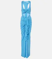 [Christopher Esber] Christopher Esber Vivenda cutout draped gown AU 14 blue
