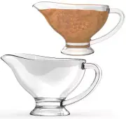 Set of 2 Gravy Boat | Dripless Spout Ergonomic Handle | 7.5 OZ for Sauces Gra...