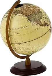 Antique Globe World Map World Globe Map Cool Gadgets Interactive Ornaments for Office Desk Decor Planet Earth Vintage Desk Lamp Decorations Retro Decor Desktop Lamp Khaki Pvc