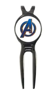 The Avengers Marvel Golf Ball Marker + Black Gunmetal Divot Tool