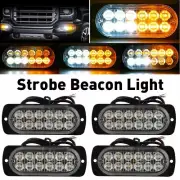 4x 12-LED Amber/White Strobe Light Bar Car Flashing Truck Warning Hazard Beacon (for: Honda)