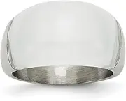 [JewelryWeb] Stainless Steel Brushed 12mm Cats Eye Ring Size L 1/2