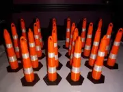 Set of 22 RC Scale Orange & Reflective White Road Barrier Cones 1/14 Scale RC
