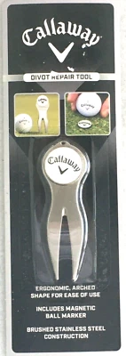 CALLAWAY GOLF COMPANY DIVOT REPAIR TOOL WITH MAGNETIC GOLF BALL MARKER. C4