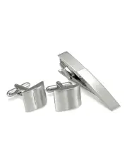 [Cudworth] Cufflinks & Tie Bar Set in Silver