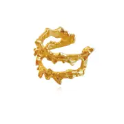 Culturesse Ivor Sterling Silver Ear Contour Single Cuff Earring 18K Gold Plating