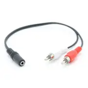 Universal 3.5mm Stereo to 2 RCA Cable Line for Microphone Amplifier