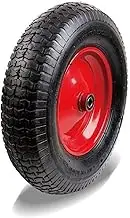 16" Wheelbarrow Trolley Wheel PUNCTURE SOLID 4.80/4.00-8 AirTyre Metal Rim, Sealed Ball Bearings for Garden Cart, Tool Carts, and Transport Carts
