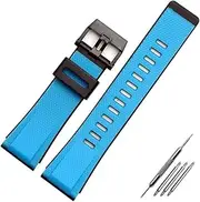 KTKBXUDMUL Watchband Accessorie 24mm for Casio Resin Strap GA2000 PRG-600 PRW-6600 PRG-650 GA-2000 Waterproof Sport Silicone Watch Bracelet(Sky Blue)