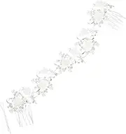Beaupretty 1 PC Bridal Hair Accessory Silver Alloy Flower Pearl Hair Comb Charming Head Wear for Weddings Special Occasions Chic Supply for Gorgeous
