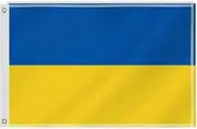 2×3 FT Ukraine Flag,60×90 Medium Size Ukrainians National Decor,Double Side Digital Printed 150D Polyester Banner With Canvas Header Brass Grommet