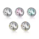 Surgical Steel Dermal Top 14 Gauge with Internal Threaded Round CZ Gem