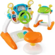HONEY JOY Steering Wheel Toy, Pretend Play Driving Simulated Toy W/Light and ...