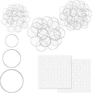 Yerliker 120 Pcs Acrylic Miniature Bases, 25mm 35mm 45mm Round Model Bases 2mm Thick Circular War Figure Bases, with Mini Clear Round Tapes for Gaming Miniatures Collectible War Table Game(Clear)