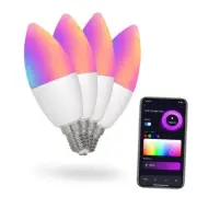 Smart Candelabra Led Light Bulbs, WiFi E12 Smart Bulbs, 2700K E12 4 Bulbs