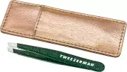 Tweezerman Enchanted Garden Mini Slant Tweezer with Case - Eyebrow Tweezers f...