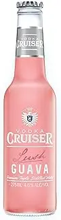 Vodka Cruiser Lush Guava, Refreshing Flavoured Pre-Mixed Vodka Drink, 4.6% ABV, 275mL (Case of 24 Bottles)