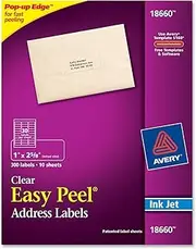 Avery 18660 18660? Clear Mailing Labels 300 Count (Pack of 8)