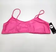 US Size 16 Boohoo Bikini Top Hot Pink Strappy Crop Top Swimwear Sunbathing NWT