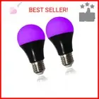 CICINY UV LED Black Light Bulbs 2 Pack, A19 E26 8W Blacklight Bulb for Glow in T