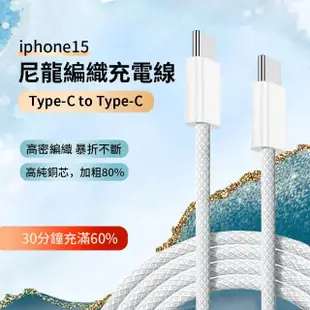 【ANTIAN】60W Type-C to Type-C iphone15 PD快充尼龍編織充電線 數據傳輸線 USB-C平板充電線 1m