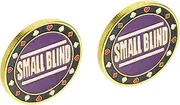 2pcs Big and Small Blinds Poker Cards Game Accessory Chips Plaything Poker Chip Holder Number Chips Poker Game Tokens Small Double-Sided Poker Chips Party Favor Purple Iron Vaguelly