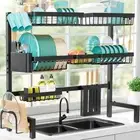 Sakugi Dish Drying Rack - Large Over The Sink Dish Drainer Drying Rack 31.5" ...