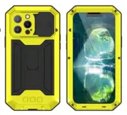 For iPhone 14 Pro Max 13 Pro Heavy Duty Shockproof Case Kickstand Metal Cover
