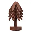 Tree Shape Wooden Trivets Coaster Heat Insulated Pad Pot Holders (Walnut Color)
