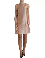 Dolce&Gabbana Women Pink Dress Cotton Blend Solid Shift Mini Bodycon Wrap IT 40
